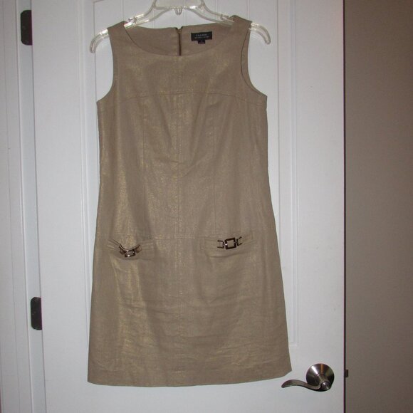 Tahari Sleeveless Linen Sheath Dress Size 2 - Picture 1 of 9